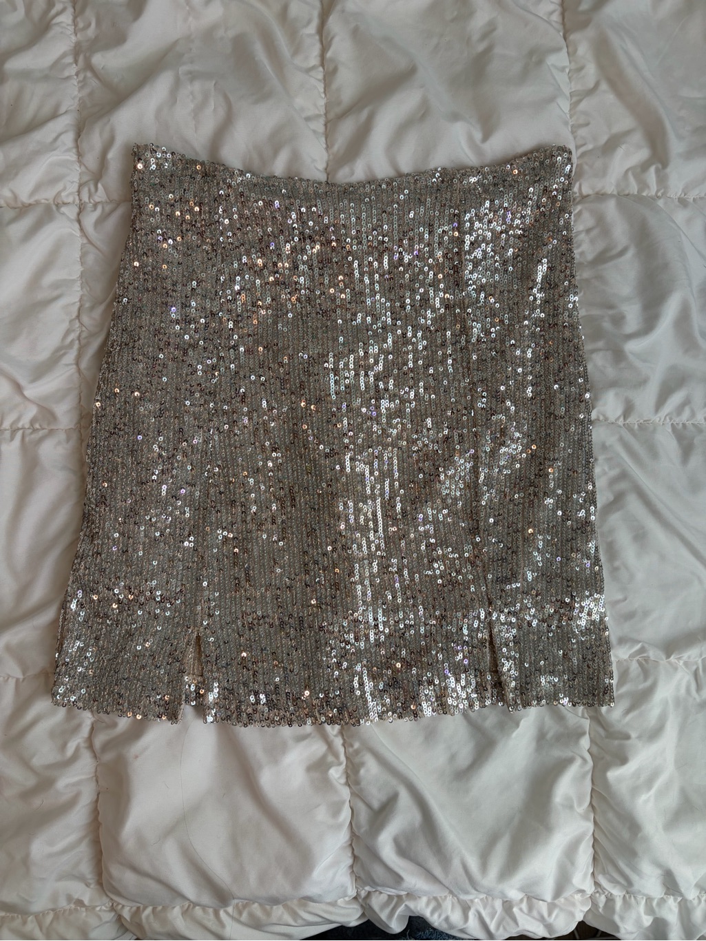 Silver Sequin Mini Skirt Size Small